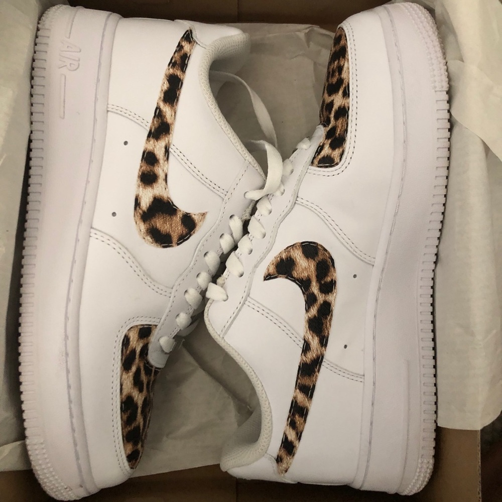 Custom leopard print nike air forces